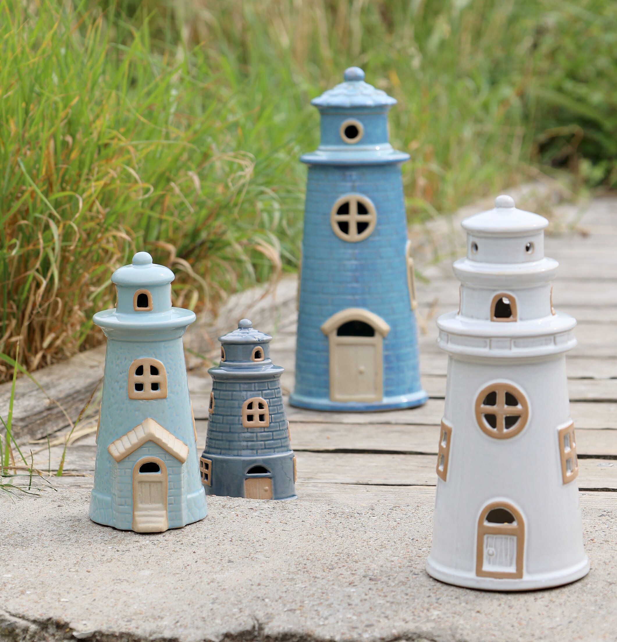 Fyr Keramik LED Creme Ocean Chic Antique Lampor Taklampor Golvlampor Bordslampor LED-lampor Ledlampor Fönsterlampor Ljusslingor för