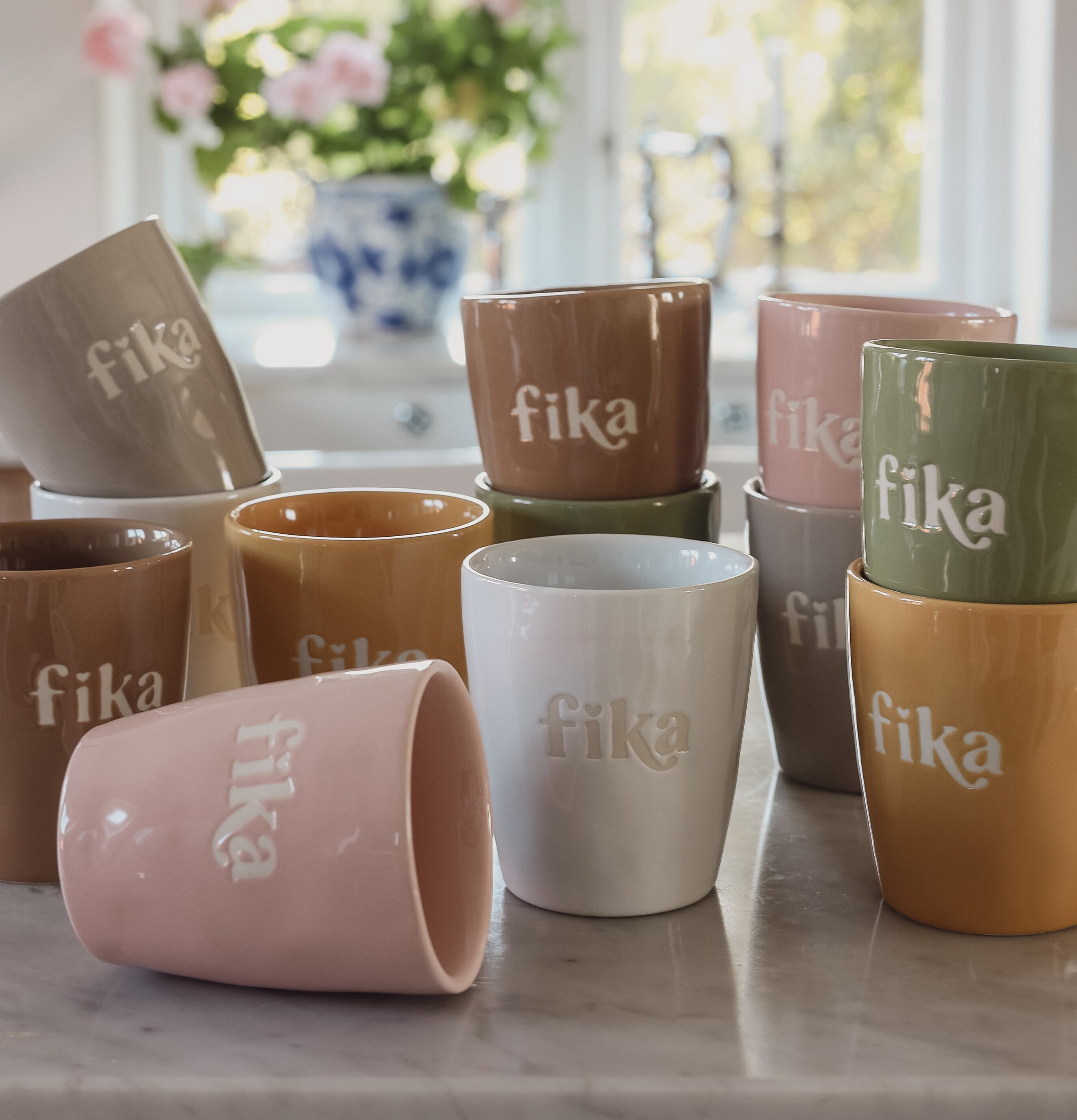 Majas Mugg Fika Cottage Muggar/koppar i porslin, keramik, papper eller biologiskt material organiskt ekologiskt Termomuggar utan