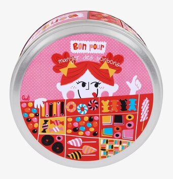 Bild av färgglad plåtburk med lekfull design