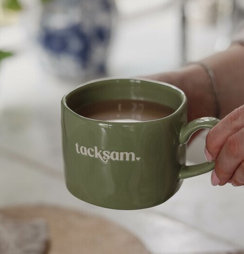 Mugg Tacksam - Majas Cottage Muggar/koppar i porslin, keramik, papper eller biologiskt material organiskt ekologiskt Termomuggar