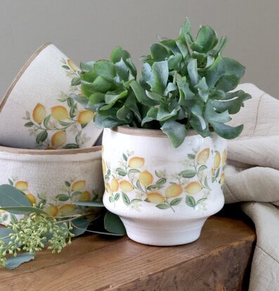 Kruka Limone Blossom H14cm Chic Antique Krukor Örtkrukor Glaskrukor