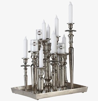 Ljusbricka Rekt 12 ljus från THG med elegant metallfinish