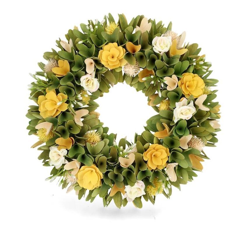 Krans Rosor Gul A Lot Decoration Övrig prydnad/dekoration för inredning innemiljö