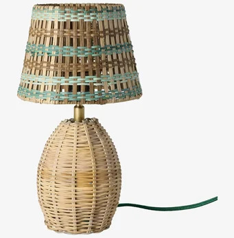 Bordslampa Rotting Brun/Blå Rice Lampor Taklampor Golvlampor Bordslampor LED-lampor Ledlampor Fönsterlampor Ljusslingor för dekoration