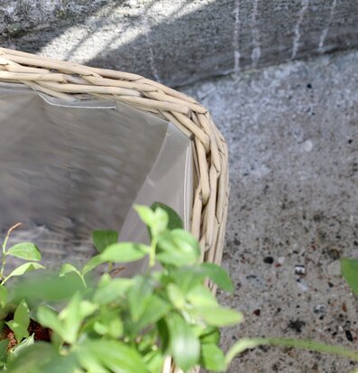 Flätade Krukor Set/3 Natur Chic Antique Örtkrukor Glaskrukor