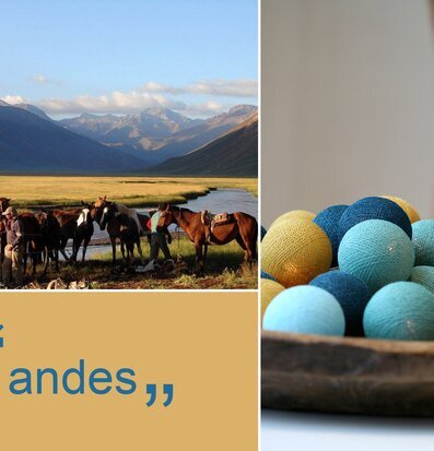 Ljusslinga Andes 35 från Happy Lights med blå och gula bollar