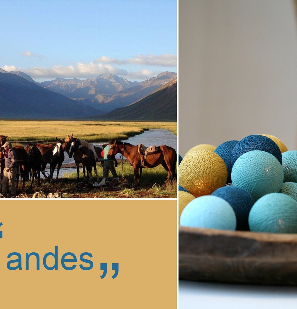 Ljusslinga Andes 35 från Happy Lights med blå och gula bollar