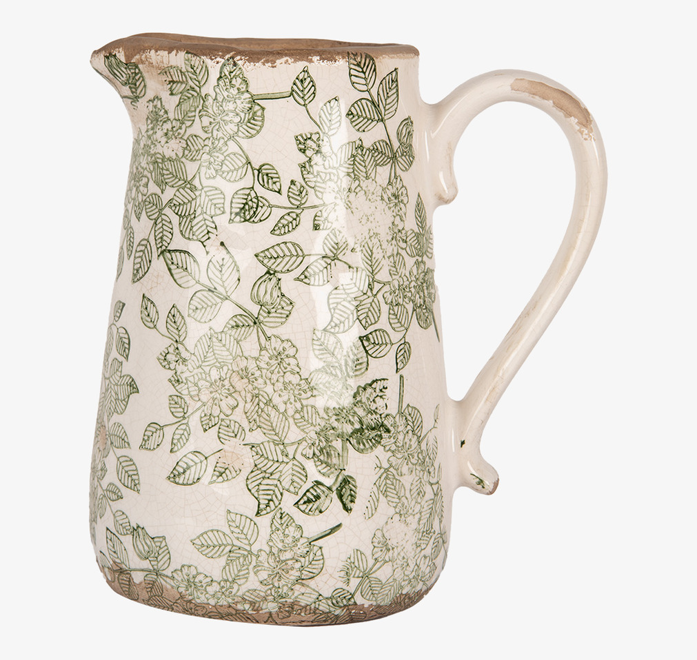 Kanna Blommor Creme/Grön Clayre & Eef Övrig prydnad/dekoration för inredning innemiljö