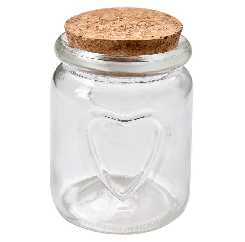 Glasburk Med Korklock Clayre & Eef Glasburkar Krydd och örtförvaring för kryddor örter Saltförvaring Pepparkvarnar Saltskedar