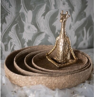 Dekoration Giraff Sittande Bricka Korg Set/4 A Lot Decoration Övrig prydnad/dekoration för inredning innemiljö Fat ljus,