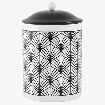 Bild av stilfull plåtburk med solfjädermönster