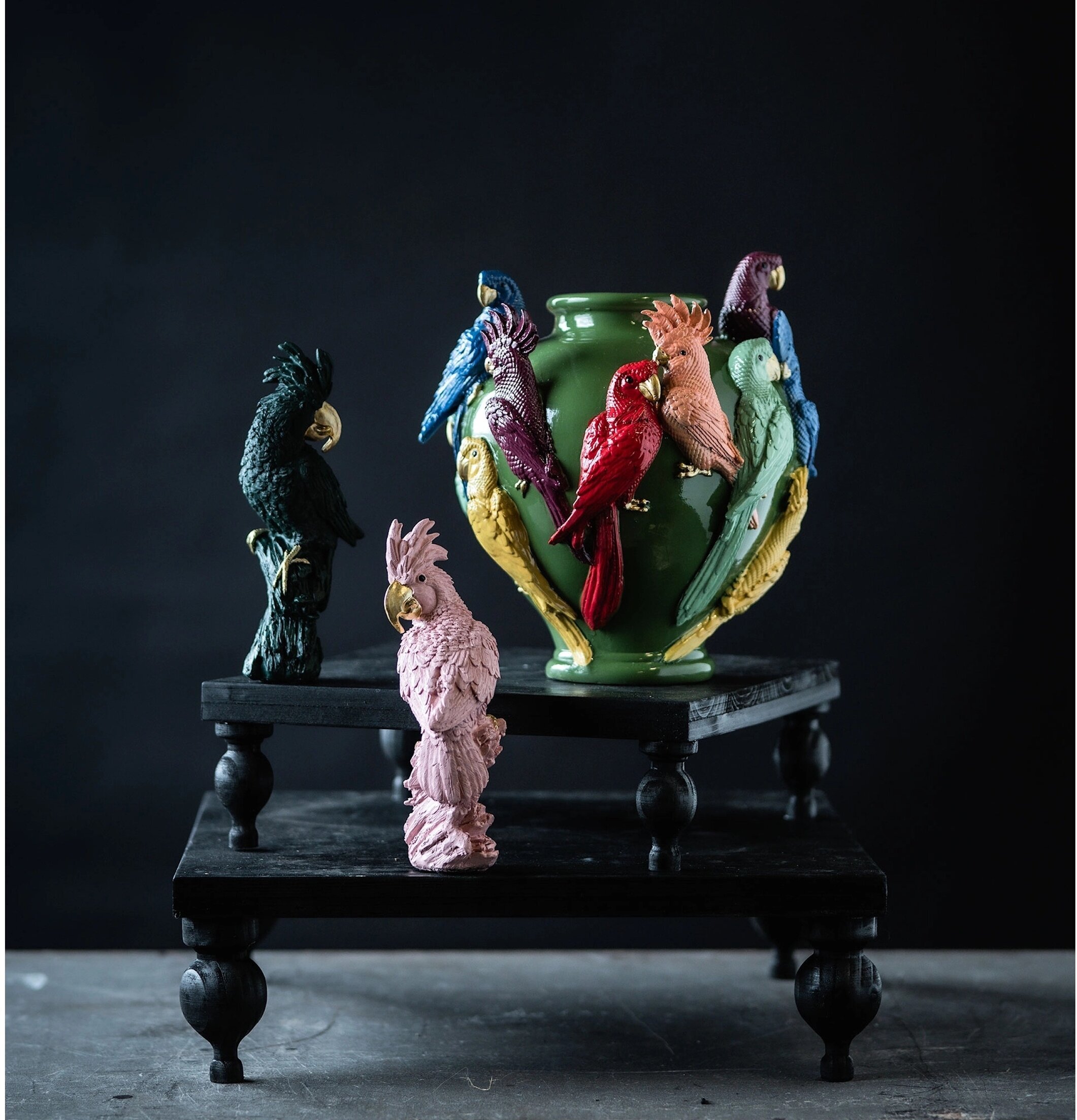 Vas Papegojor A Lot Decoration Krukor Örtkrukor Glaskrukor Vaser