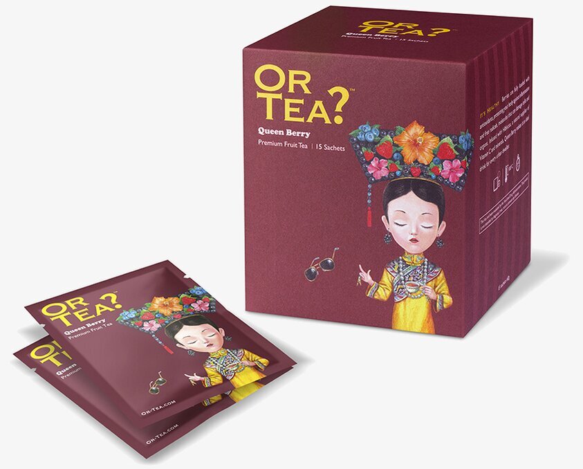Or Tea Queen Berry Box/15 premium fruktte i vinröd förpackning