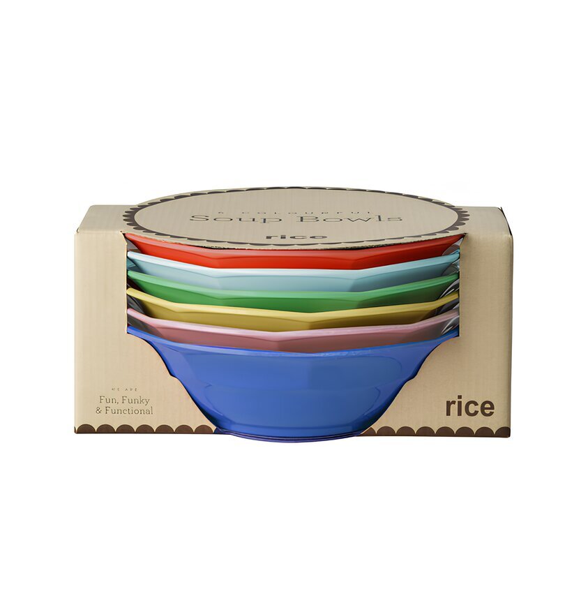 Djupa skålar Melamin 6-pack Rice Skålar att äta ur tilltugg Såskannor/Vispskål Skål servering Matlådor Förvaring av