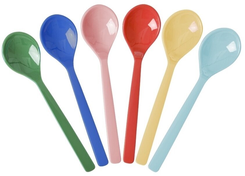 Teskedar Melamin 6-pack Rice Bestick Sked Kniv (att äta med) Gaffel