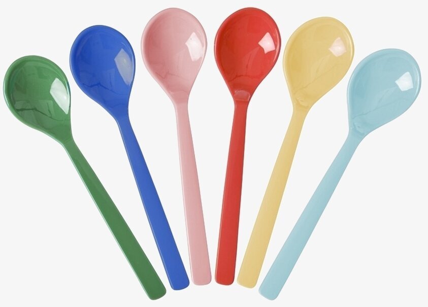 Teskedar Melamin 6-pack Rice Bestick Sked Kniv (att äta med) Gaffel