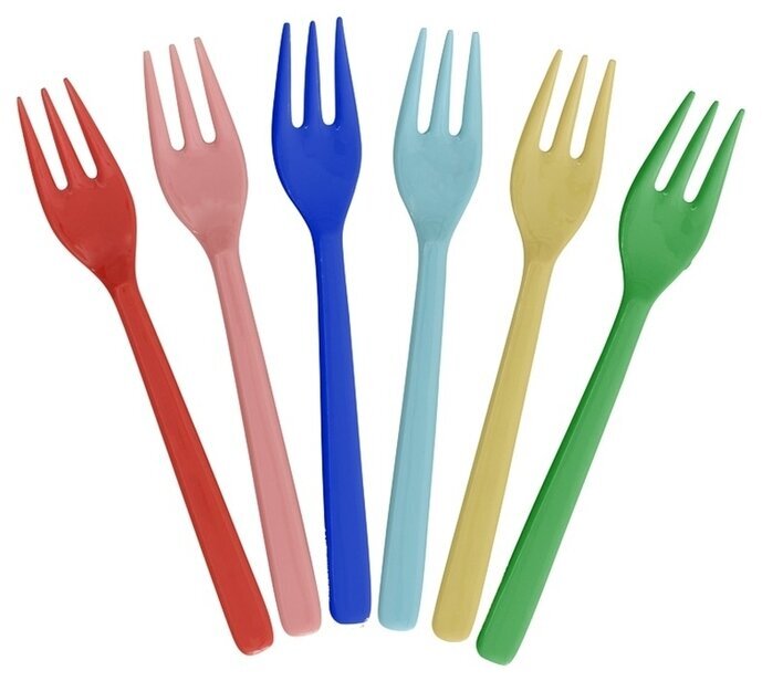 Dessertgafflar 6-pack Rice Bestick Sked Kniv (att äta med) Gaffel