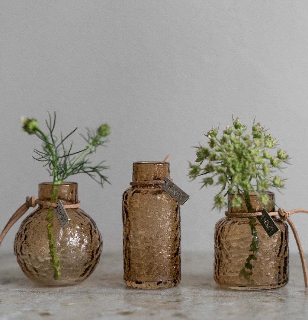 Glasvaser Bärnsten 3-pack - Ernst Vaser