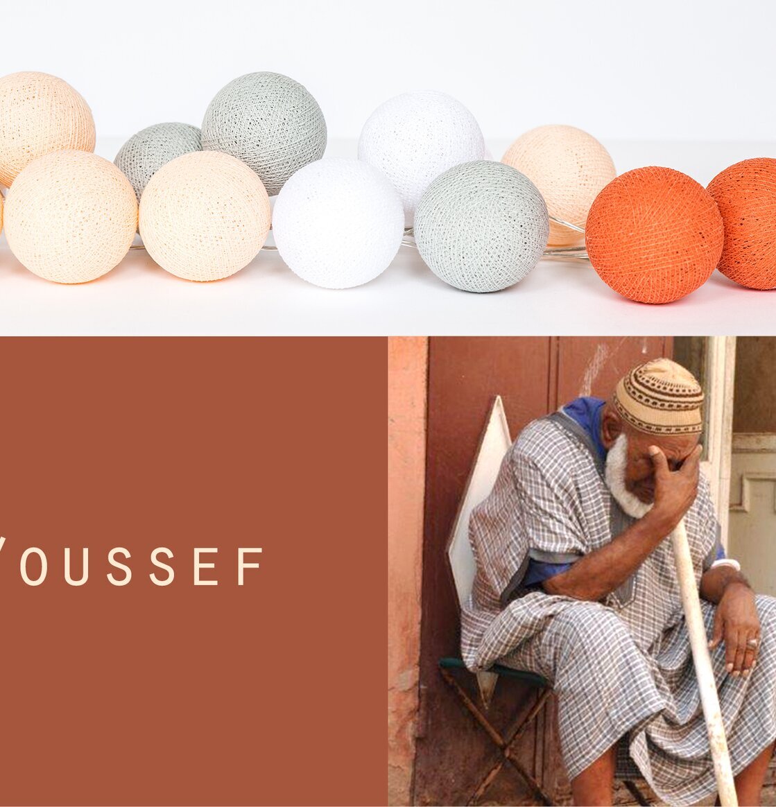 Ljusslinga Youssef 35 från Happy Lights med färgglada bollar