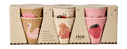 Små Muggar 6-pack Fairytale Print Rice Melaminmuggar Lattemuggar i melamin Melaminkoppar