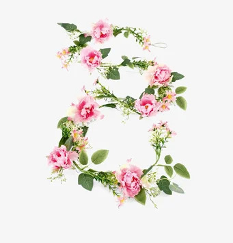 Konstväxt Girlang Blommor Rosa A Lot Decoration Konstväxter Konstblommor Plastväxter Plastblommor