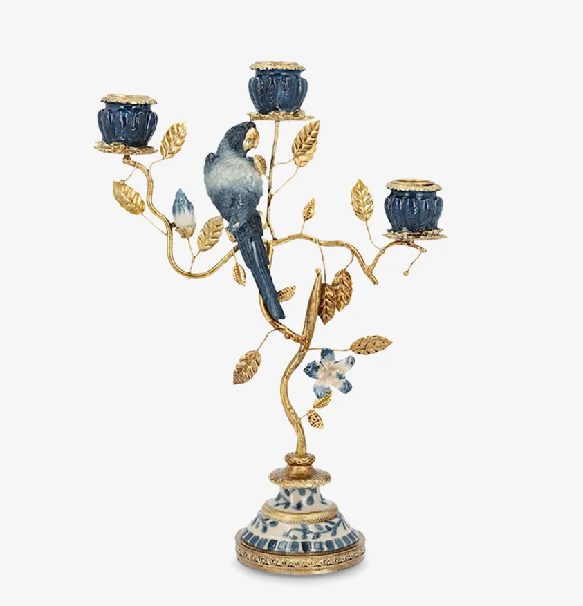 Ljusstake Fågelblad Blå A Lot Decoration Ljusstakar Adventsstakar Ljushållare Ljushyllor