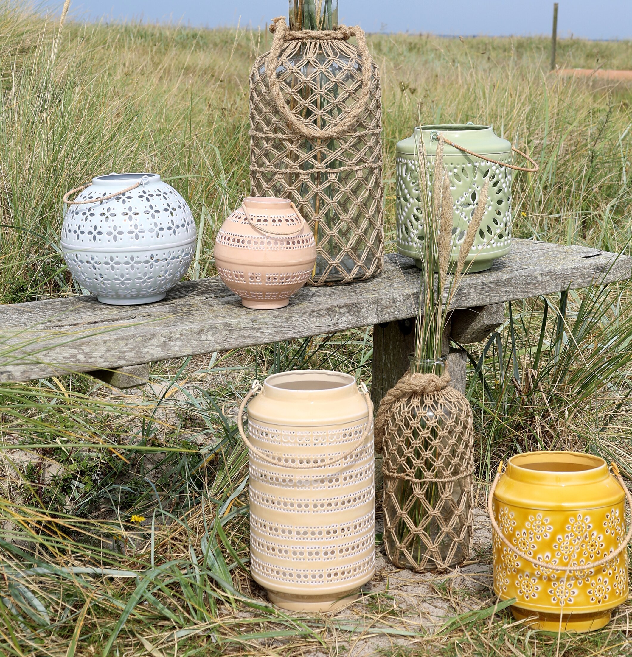 Ljuslykta Emalj Creme Grön Ljusblå Gul Rosa Chic Antique Lyktor Endless Light Ljuslyktor Övrig prydnad/dekoration för