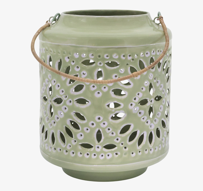 Ljuslykta Emalj Grön Chic Antique Lyktor Endless Light Ljuslyktor