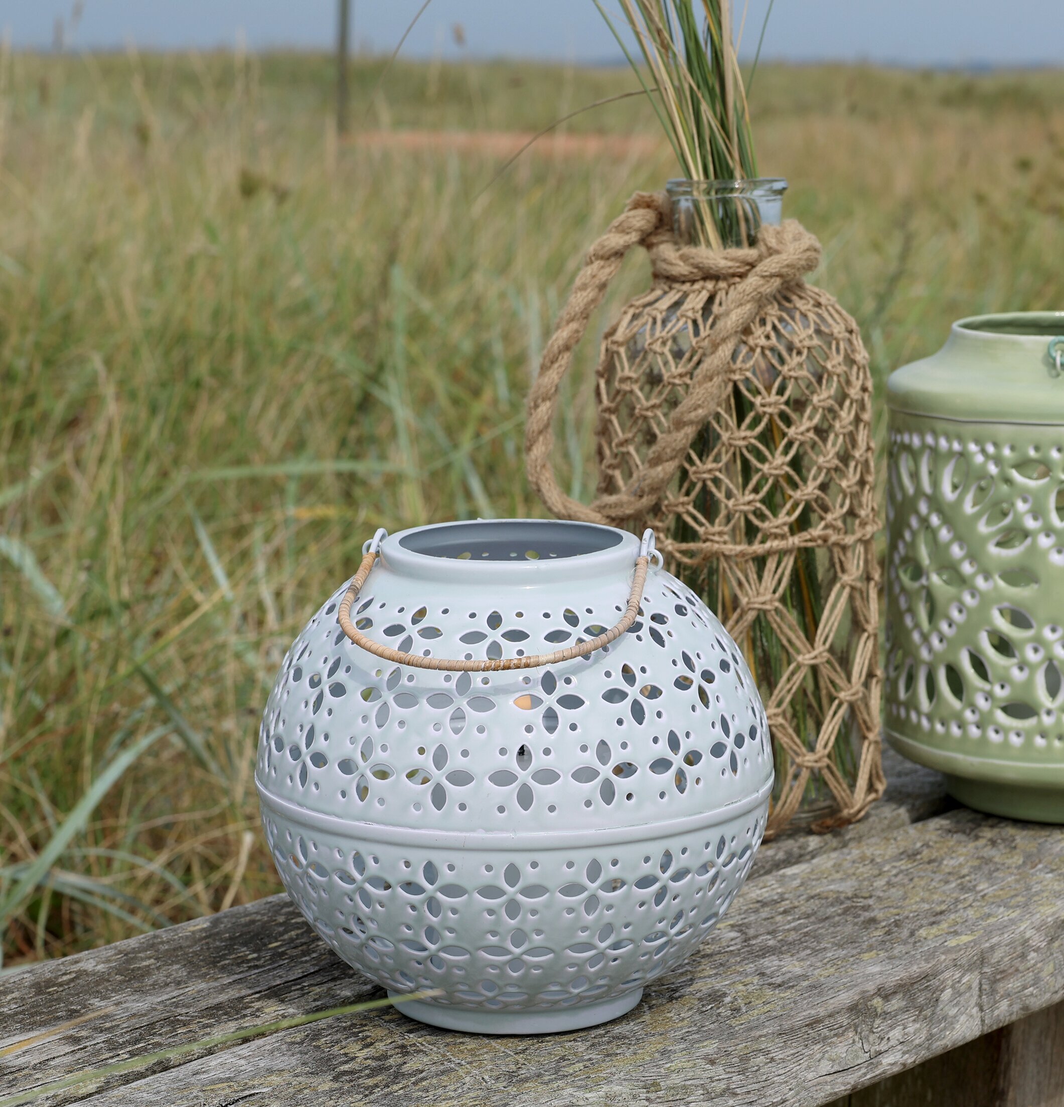 Ljuslykta Emalj Ljusblå Chic Antique Lyktor Endless Light Ljuslyktor Övrig prydnad/dekoration för inredning utemiljö