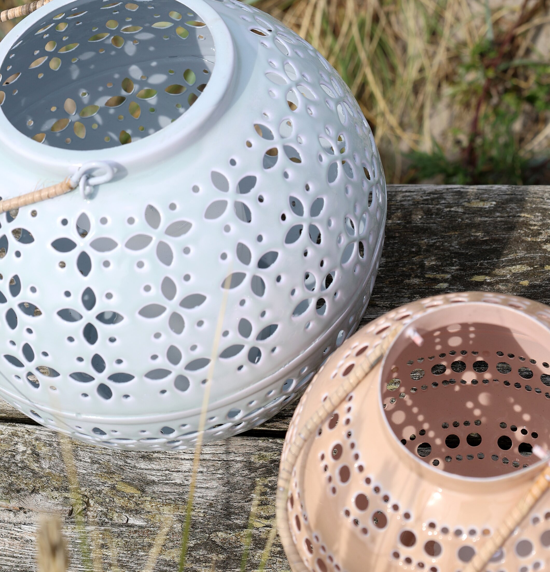 Ljuslykta Emalj Ljusblå Rosa Chic Antique Lyktor Endless Light Ljuslyktor Övrig prydnad/dekoration för inredning utemiljö