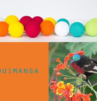 Ljusslinga Souimanga 35 från Happy Lights med färgglada bollar