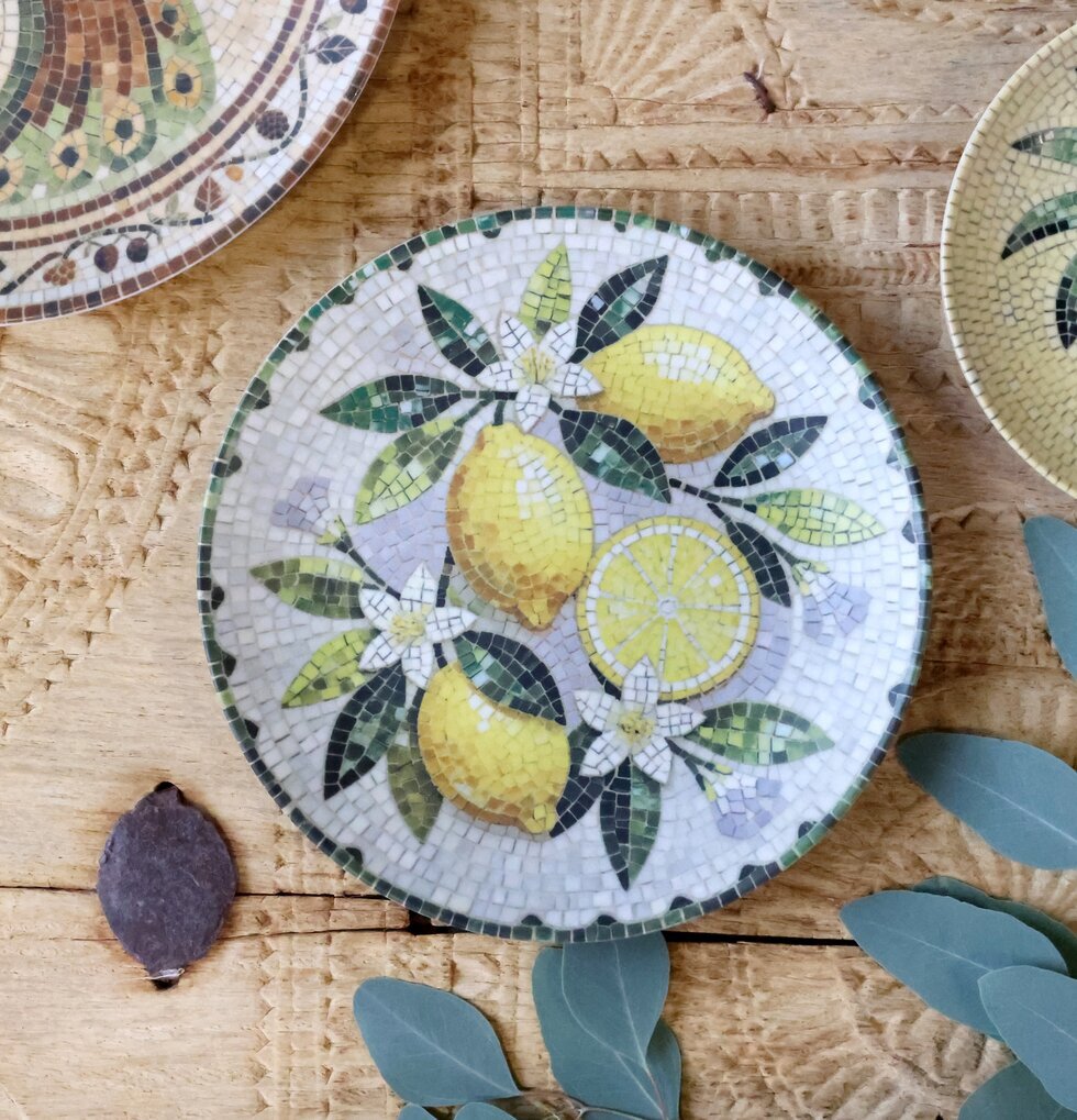 Assiett Mosaik Citron Ø21cm Chic Antique Tallrikar Djupa tallrikar (ej skål) Desserttallrikar Assietter Barntallrikar Picknicktallrikar