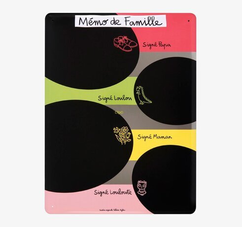 Memotavla Famille från Derriére la porte i färgglad design
