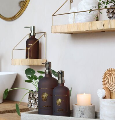Glasflaska Pump Mocca 1000 ml 500 Chic Antique för inredning