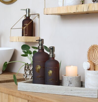 Glasflaska Pump Mocca 1000 ml 500 Chic Antique för inredning