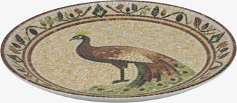 Tallrik Mosaik Påfågel Ø26,5cm Chic Antique Tallrikar Djupa tallrikar (ej skål) Desserttallrikar Assietter Barntallrikar Picknicktallrikar