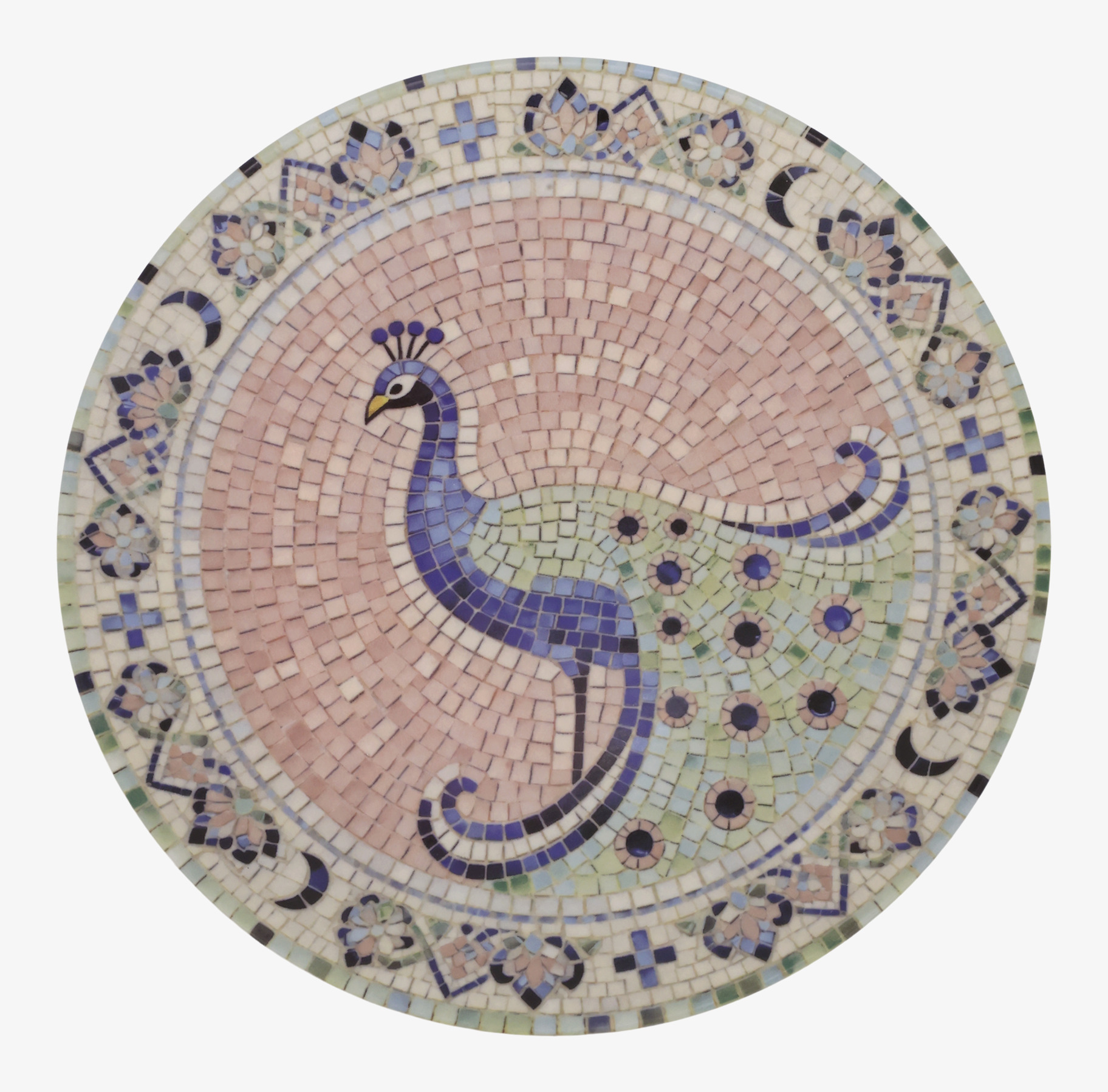 Tallrik Mosaik Påfågel Ø21cm Chic Antique Tallrikar Djupa tallrikar (ej skål) Desserttallrikar Assietter Barntallrikar Picknicktallrikar