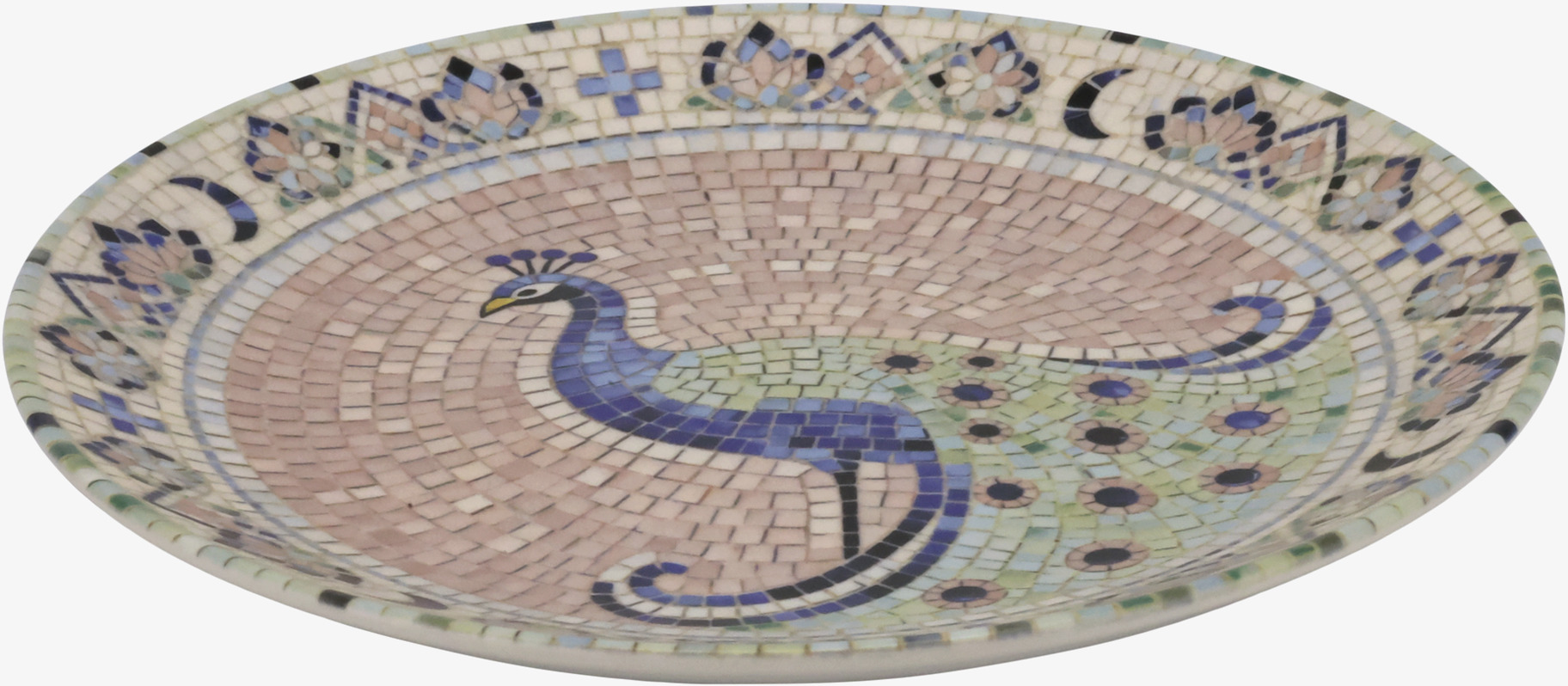 Liten Tallrik Mosaik Påfågel Ø21cm Chic Antique Tallrikar Djupa tallrikar (ej skål) Desserttallrikar Assietter Barntallrikar Picknicktallrikar