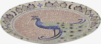 Liten Tallrik Mosaik Påfågel Ø21cm Chic Antique Tallrikar Djupa tallrikar (ej skål) Desserttallrikar Assietter Barntallrikar Picknicktallrikar