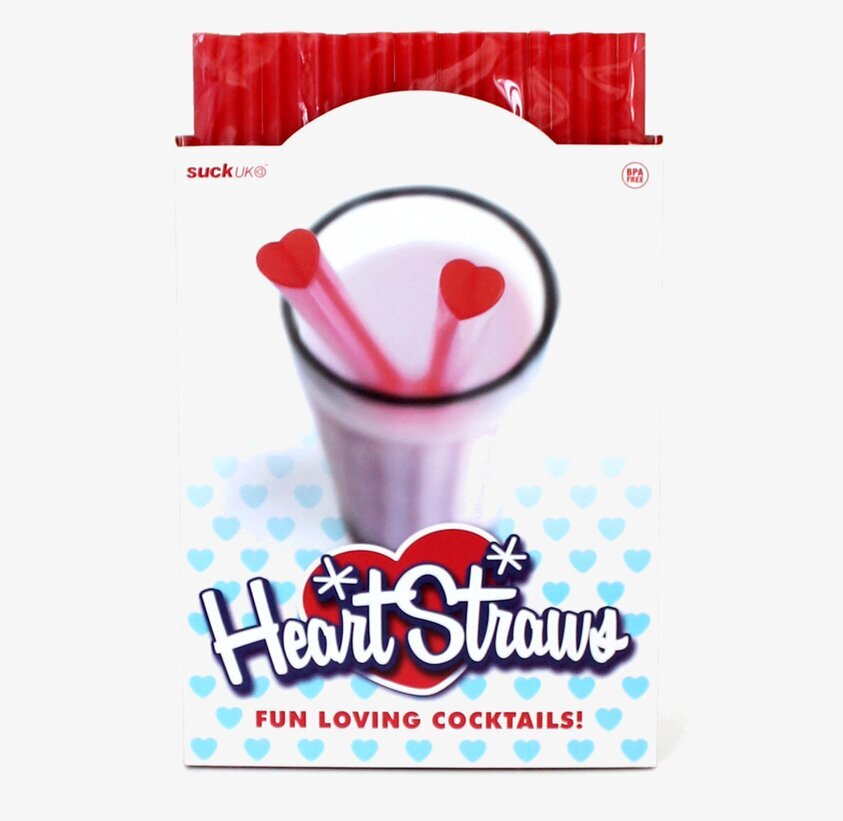 Sugrör Hjärta 20-pack från Suck UK i röd färg med hjärtform