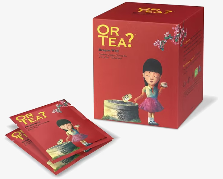 Dragon Well Box/15 från Or Tea, röd förpackning med flicka