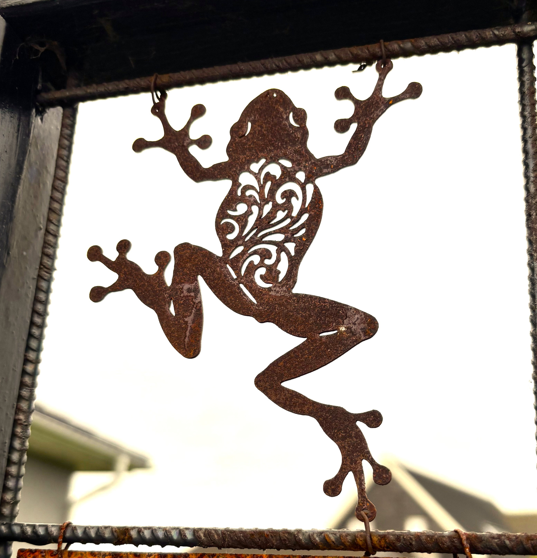 Figur Groda (armeringsnät) Rost Lind Decoration Utomhusskyltar Skyltar för utomhusbruk