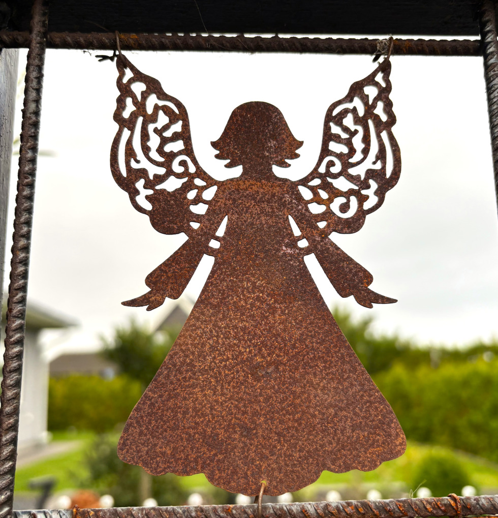 Figur Ängel (armeringsnät) Rost Lind Decoration Utomhusskyltar Skyltar för utomhusbruk