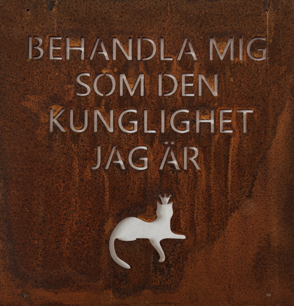 Skylt Kunglighet (armeringsnät) Rost Lind Decoration Utomhusskyltar Skyltar för utomhusbruk