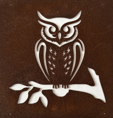 Skylt Uggla (armeringsnät) Rost Lind Decoration Utomhusskyltar Skyltar för utomhusbruk