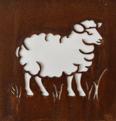 Skylt Får (armeringsnät) Rost Lind Decoration Utomhusskyltar Skyltar för utomhusbruk