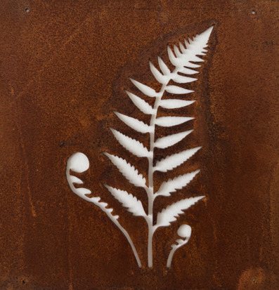 Skylt Ormbunke (armeringsnät) Rost Lind Decoration Utomhusskyltar Skyltar för utomhusbruk