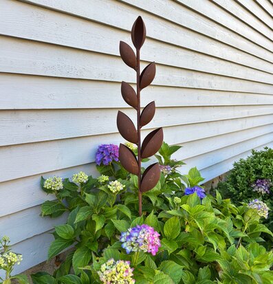 Skålade Blad På Stav Rost Lind Decoration Övrig prydnad/dekoration för inredning utemiljö