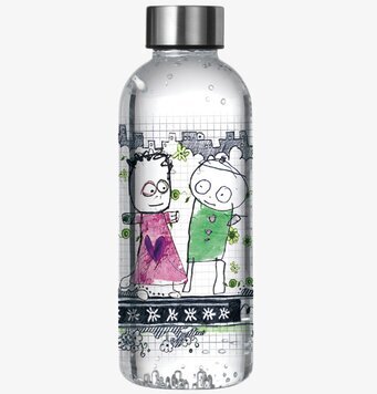 Vattenflaska Citylife från Poul Pava med färgglad design