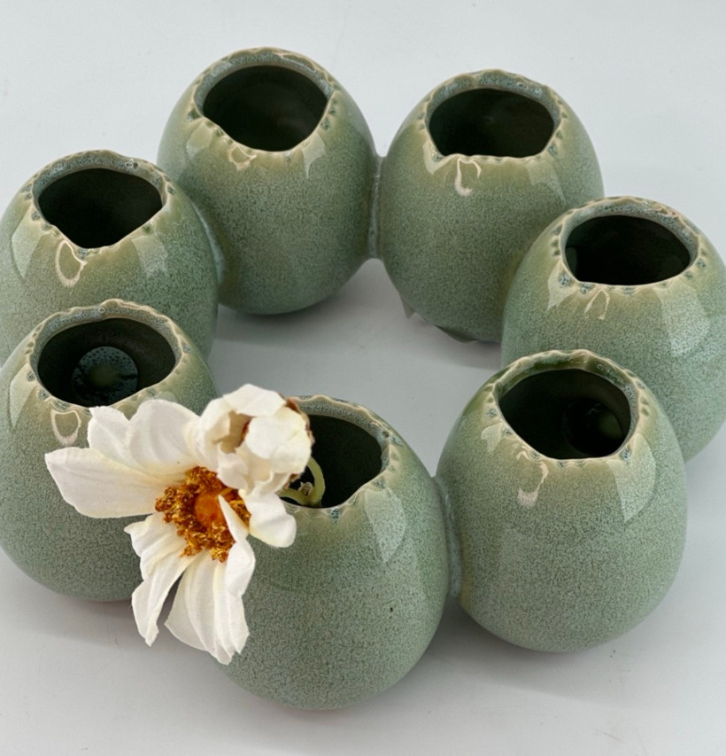 Keramikvas Krans Grön Miljögården Vaser